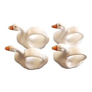 1980s Swan/Goose Wide Napkin Rings - Set of 4