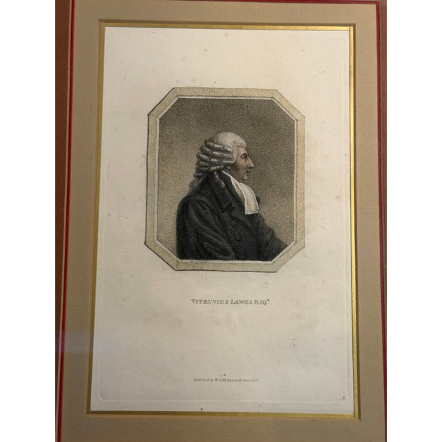 Beige Pair of Antique English Hand Colored Engraving Portraits For Sale - Image 8 of 11