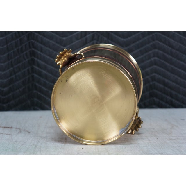 Metal Late 20th Century Brass & Copper Banded Poseidon Champagne Wine Ice Bucket Trash Can 10" For Sale - Image 7 of 11