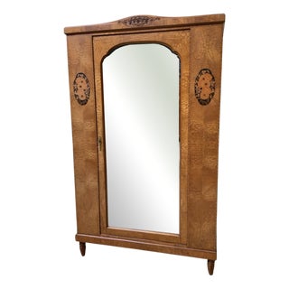Antique Wardrobe with Mirror, 1910 For Sale