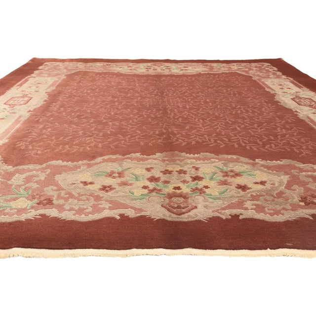 Antique Chinese Art Deco Rug - 09'01 X 11'09 For Sale - Image 4 of 10