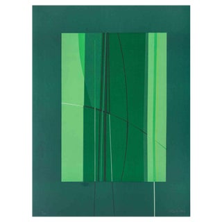 Lorenzo Indrimi, Green, Lithograph, 1970s For Sale