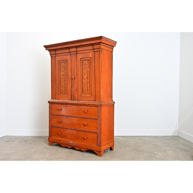 Swedish 18th Century Painted Linen Press For Sale - Image 11 of 16