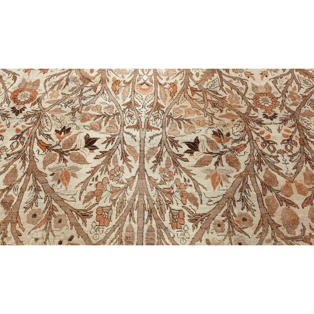 19th Century Persian Tabriz Beige and Brown Handwoven Wool Rug For Sale - Image 9 of 9
