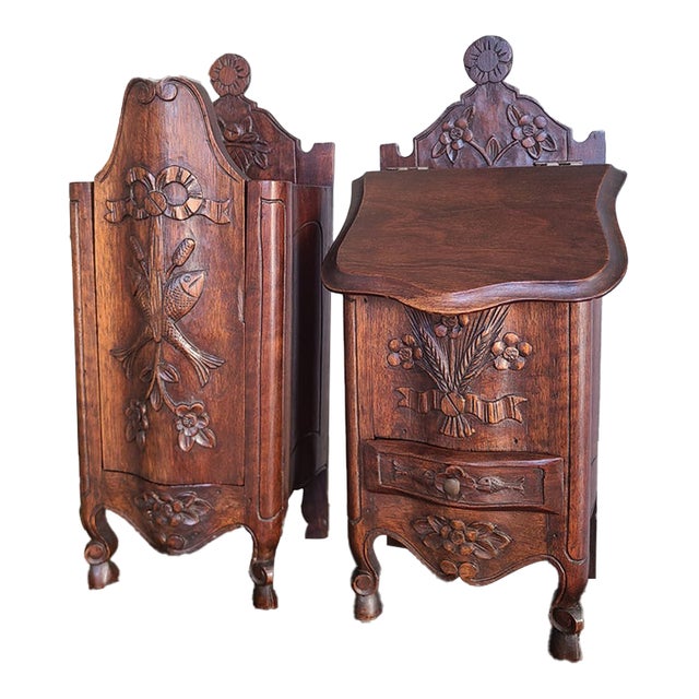 Antique 19th Century French Provincial Salt & Flour Box For Sale