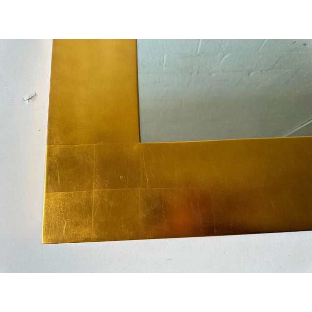 Gold Large rectangular Gold leaf Mirror by Donghia Circa 1985 For Sale - Image 8 of 8