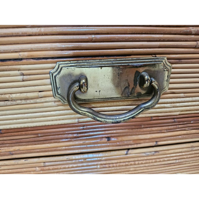 Vintage Pencil Reed Waterfall Double Dresser For Sale - Image 11 of 18