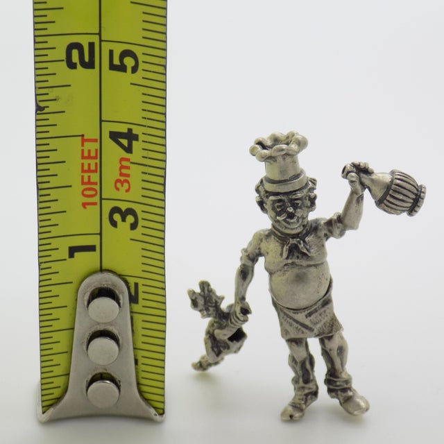Vintage Italian Handmade Genuine Silver Italian Chef Figurine Miniature For Sale - Image 10 of 10