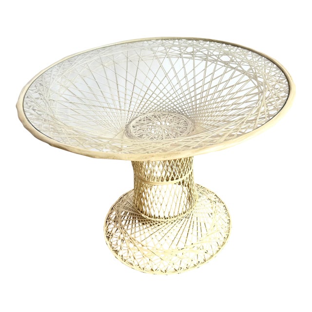 Mid Century Modern Spun Fiberglass Hour Glass Dining Table For Sale