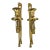 Vintage Pair of Brass Reed and Ribbon Tassel Candle Wall Sconces For Sale