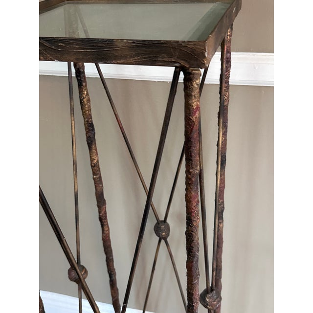 Metal Tall Square Metal Twig Table For Sale - Image 7 of 9