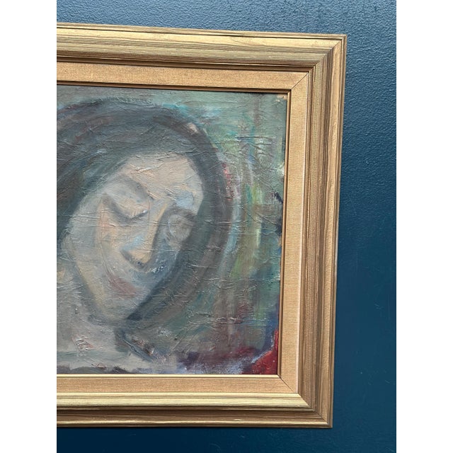 1940s Eric Seth Lundberg, Portrait, 1942, Oil Painting on Panel, Framed For Sale - Image 5 of 18