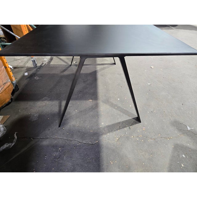 Decca Gait 72x36-in Table-Desk With Black Painted Glass Top For Sale - Image 4 of 8