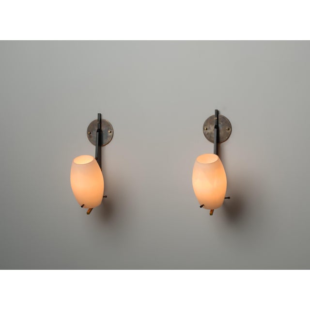 Metal Mid-Century Italian Wall Lamps, 1950s, Set of 2 For Sale - Image 7 of 8