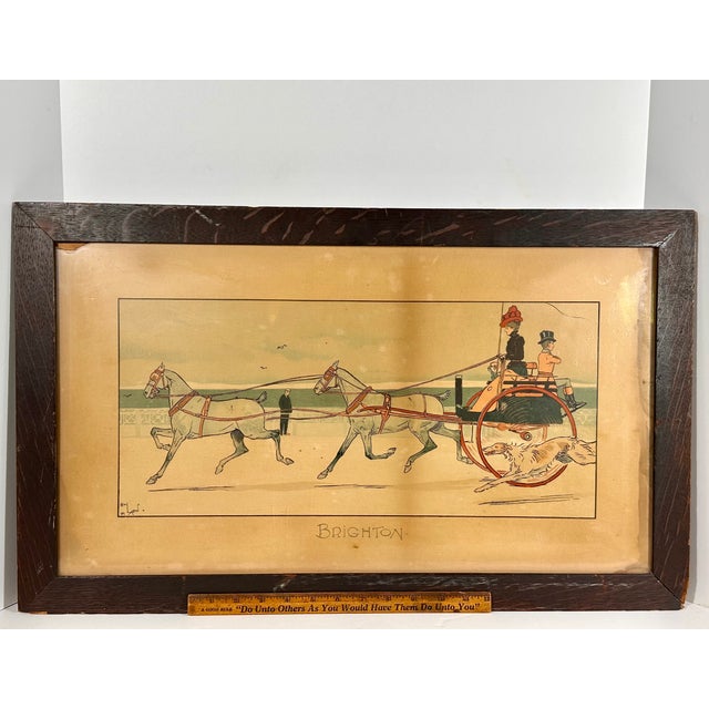 Cecil Aldin Framed Lithograph Titled, 'Brighton' c.1900 For Sale - Image 16 of 17