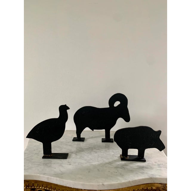 Vintage Cast Iron Farm Animals Silhouette Door Stops, Set of 3 For Sale - Image 13 of 13