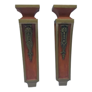 1800s Bronze Ormolu Mounted on Brackets- a Pair