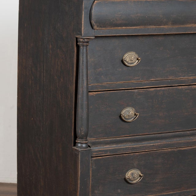 19th Century Large Black Chest of Five Drawers From Denmark For Sale - Image 11 of 18
