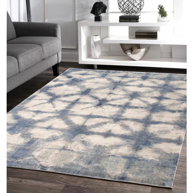 Pasargad Home Shibori Silver Area Rug-10' 0" X 14' 0" For Sale In New York - Image 6 of 6