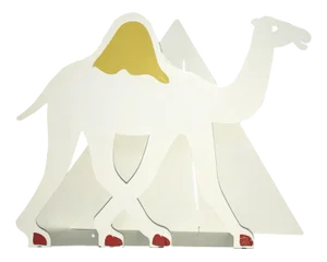 Painted White Metal Egitto Sculpture, 1980