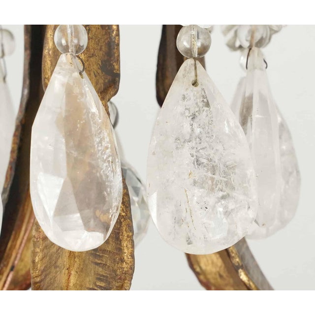 Vintage French Rock Crystal Wrought Iron Chandelier - Restored For Sale In New York - Image 6 of 9