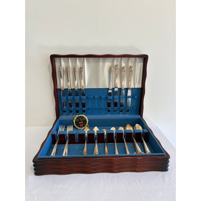 This 41-piece set of Rogers & Bro. flatware is one of our vintage finds, made by International Silver Co. in silverplate...