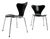 Set of Model 3107 Chairs by Arne Jacobsen for Fritz Hansen, 1990s For Sale