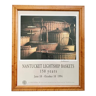 Vintage Nantucket Lightship Baskets Anniversary Framed Poster Jack Weinhold For Sale