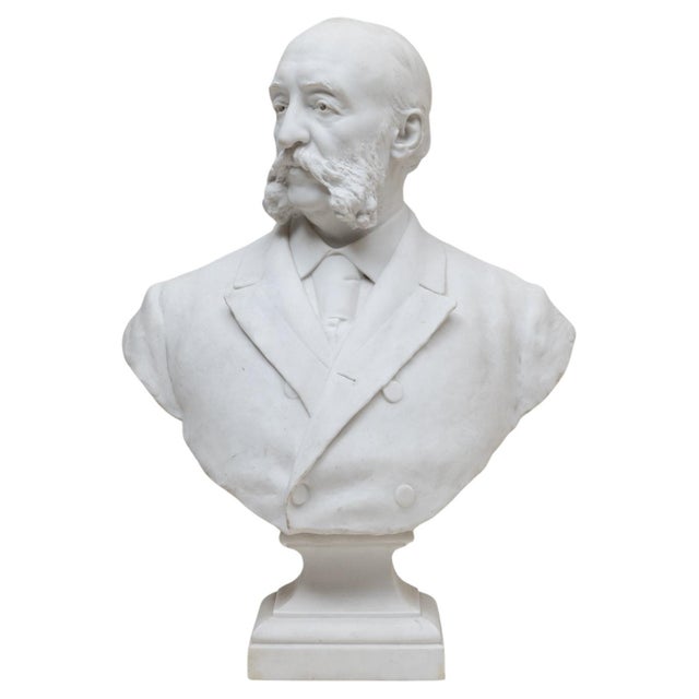 1900s French Bisque Porcelain Bust of Man For Sale - Image 15 of 18