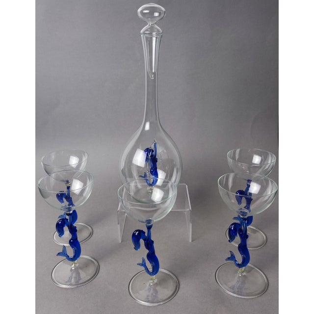 Liqueur Set Glasses and Carafe from Lauscha, 1950s, Set of 6 For Sale - Image 16 of 16