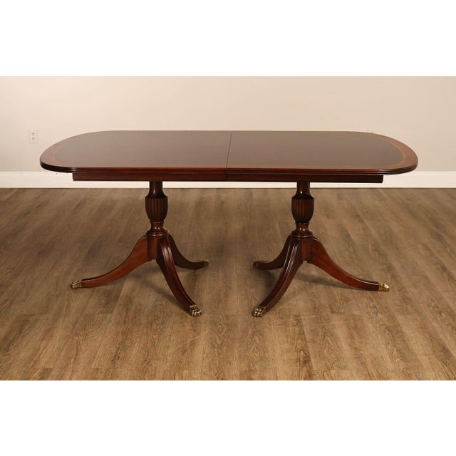 Henkel Harris Mahogany Double Pedestal Dining Table For Sale - Image 12 of 18