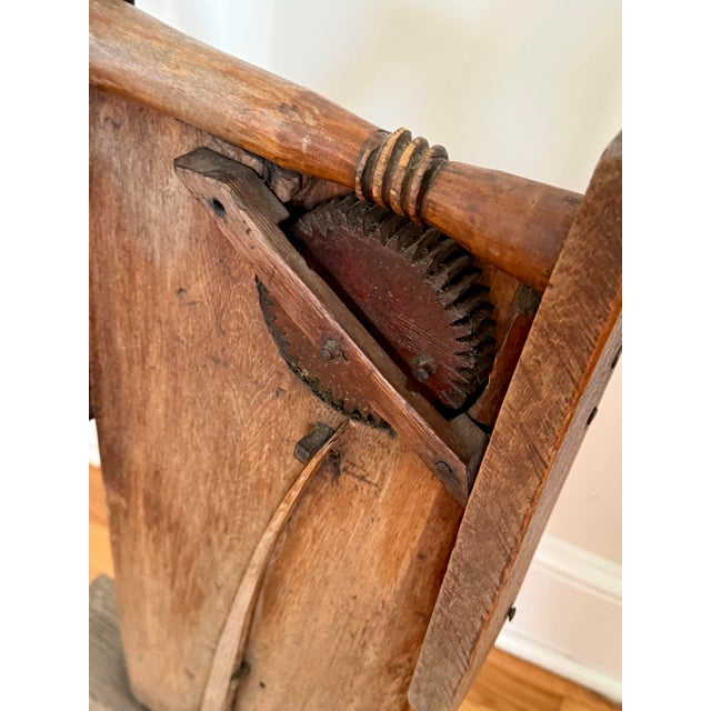 Farmhouse Antique Primitive Wood Yarn Spinning Wheel For Sale - Image 3 of 11
