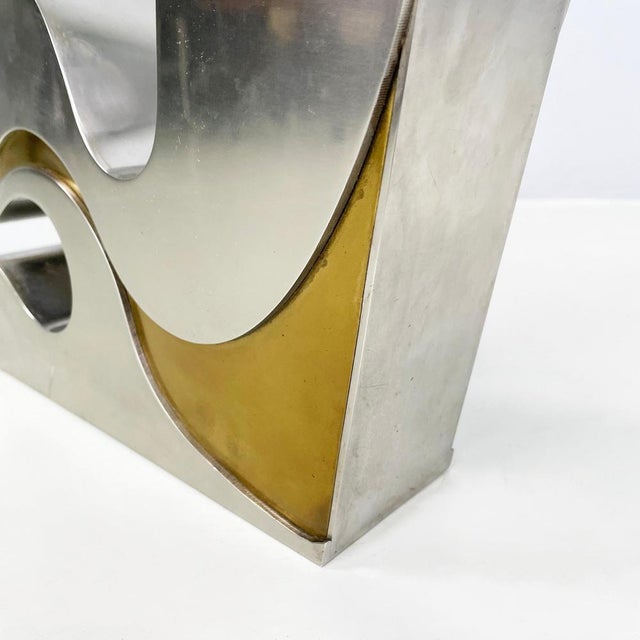 Italian Modern Brutalist Style Metal Gold Metal Sculpture by Edmondo Cirillo, 1972 For Sale - Image 12 of 15