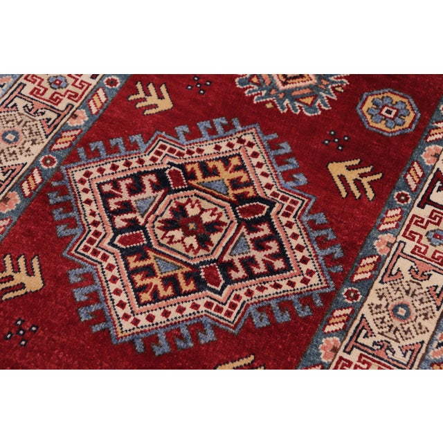 1990s Rustic Super Kazak Red/Beige Wool Runner Rug- 2'7'' X 9'6'' For Sale - Image 5 of 10