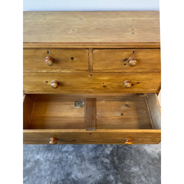 Antique Victorian Pine Chest of Drawers, 2 Over 3 For Sale - Image 9 of 10