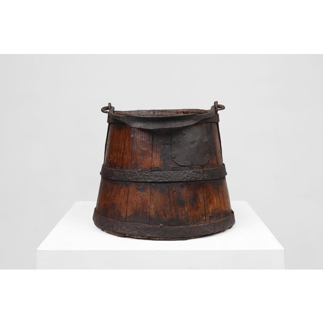 French Handmade Wooden Bucket, 18th Century For Sale - Image 6 of 11