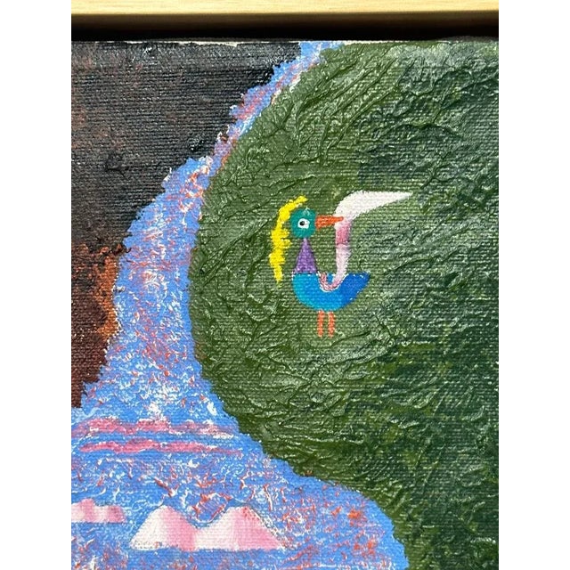 Green 1968 "Mounting Passion" Original Painting by Yohanon Simon For Sale - Image 8 of 13