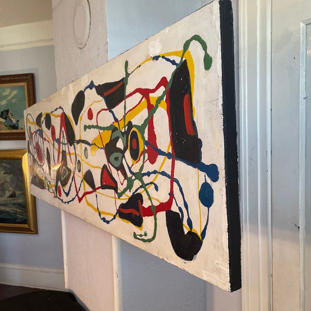 Wood “After Miro” by John Frates # 1740, Mid Century Modern, 24x80x1 1/2 In., 20 Lbs. For Sale - Image 7 of 9