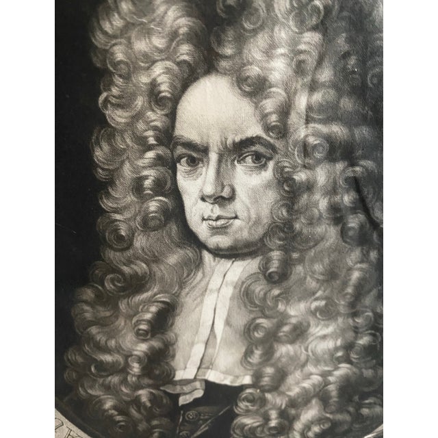 Rococo Antique Dutch Portrait Engraving Print - Grandmillennial Fine Art For Sale - Image 3 of 12