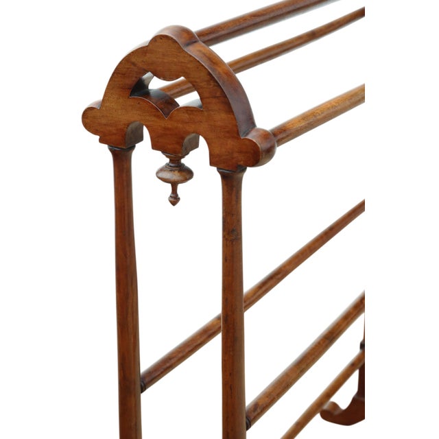 Late 19th Century Antique Victorian Mahogany Towel Rail Stand, 1870 For Sale - Image 5 of 6