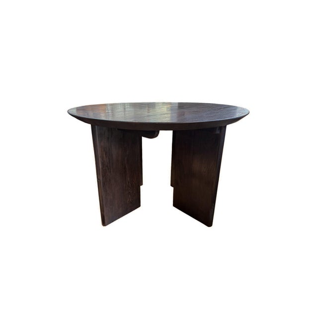 Contemporary Large Teak Wood Table, Espresso Finish, Modern Organic For Sale - Image 3 of 6