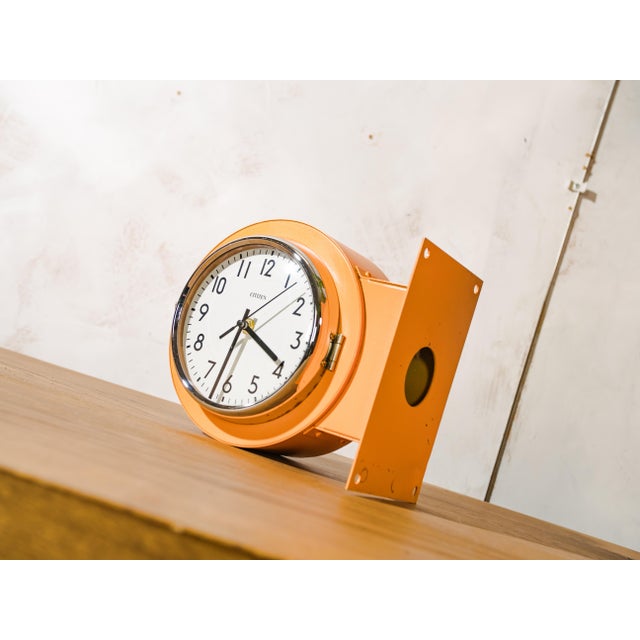 Orange Double-Sided Slave Clock from Citizen, 1980s For Sale - Image 14 of 14