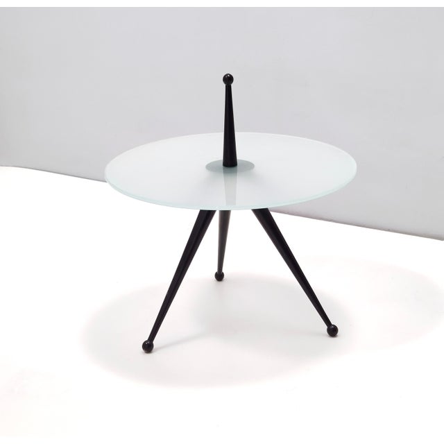 Wood Tripod Beech and Glass Side Table by Cesare Lacca, 1980s For Sale - Image 7 of 13