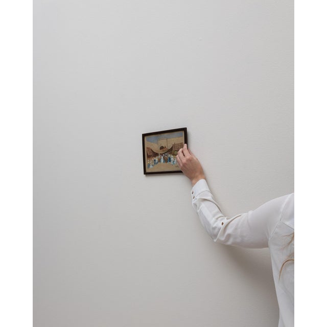 French Provincial 20th Century French Village Painting With Wooden Frame For Sale - Image 3 of 18