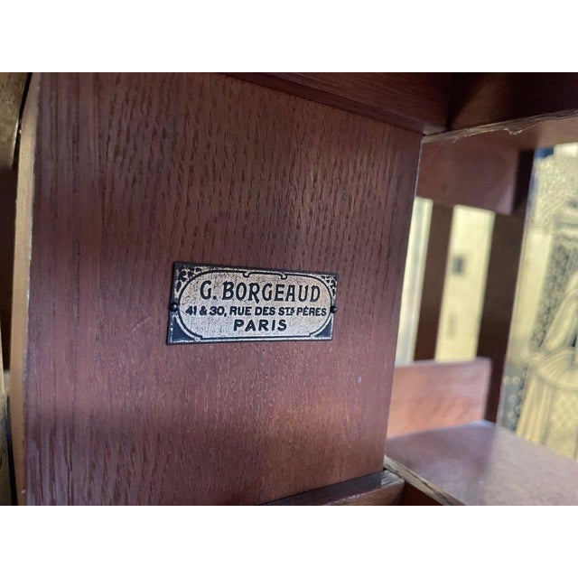 Revolving Bookcase in Oak by G. Borgeaud, Paris, France For Sale - Image 5 of 6