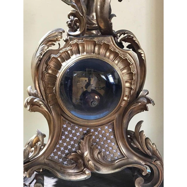 Paint 19th Century French Ormolu Mantel Clock For Sale - Image 7 of 10