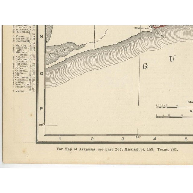 Black Antique Map of Louisiana The Pelican State by Ran McNally, 1899 For Sale - Image 8 of 12