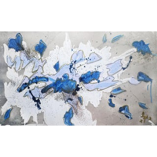 Abstract "Blue Geode" Painting by Arturo Rovirosa For Sale