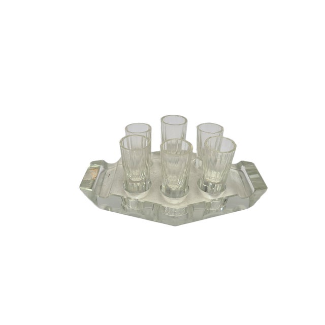 Art Deco Vodka Shot Glasses from Hortensja Glassworks, Poland, 1950s, Set of 7 For Sale - Image 13 of 18