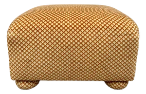 1970s Ottoman Stool Attributed to Milo Baughman for Thayer Coggin in Original Geometric Velvet